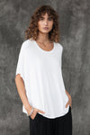 BAMBOO COCOON TOP - WHITE - Tluxe