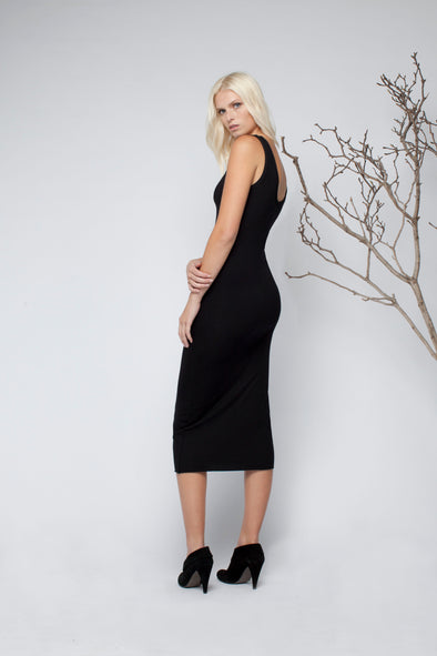 Silk / Model Rib Tube Dress - Tluxe