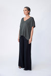 Bamboo Poncho Top - Olive - Tluxe
