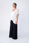 Bamboo Poncho Top - Bone/Gold - Tluxe