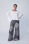 Washable Silk Luxe Pull on Wide Leg Pant - Print - Tluxe