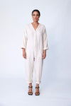 Linen Utility Suit - Bone - Tluxe