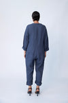 Linen Utility Suit - Indigo - Tluxe