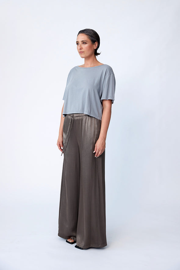 The Luxe Pull on Wide Leg Pant - Fawn - Tluxe