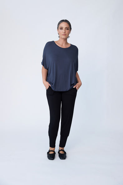Bamboo Cocoon Top - Charcoal Grey - Tluxe