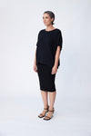 Bamboo Cocoon Top - Black - Tluxe