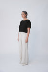 Organic Cotton Boxy Crop Tee - Black - Tluxe