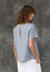 Denim Fray Top - Tluxe