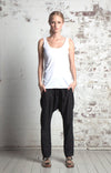 CUPRO WOVEN SLOUCH PANTS - BLACK - Tluxe