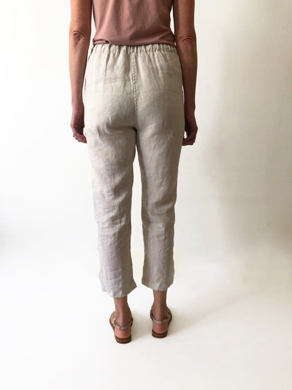 LINEN EASY PANT - BONE - Tluxe