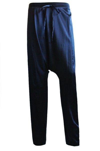 SILK HAREEM PANTS - INDIGO - Tluxe