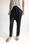 SILK HAREEM PANTS - BLACK - Tluxe