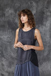 SILK & ORGANIC COTTON SPLICE TANK - BLACK - Tluxe | Australian Made Sustainable Clothing