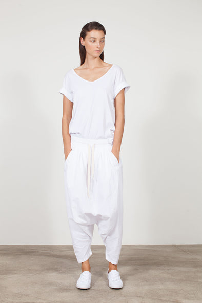 ORGANIC COTTON GENUINE HAREM PANT - WHITE - Tluxe | Australian Made Sustainable Clothing