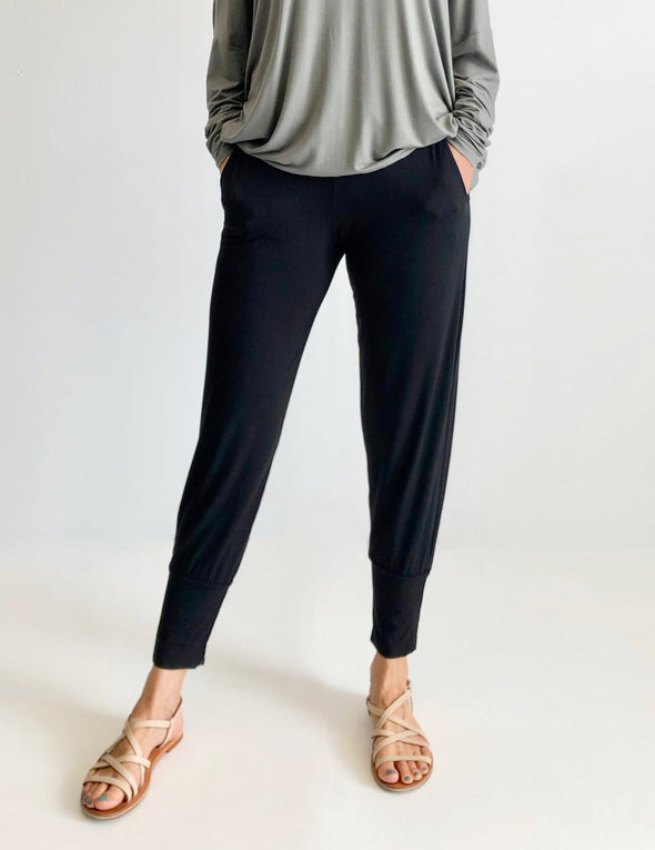 BAMBOO LOUNGE PANT - BLACK - Tluxe