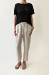 LINEN EASY PANT - BONE - Tluxe