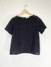 BRODERIE ANGLAISE TOP - BLACK - Tluxe | Australian Made Sustainable Clothing