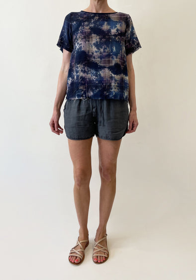 TIE DYE FRAY TOP - Tluxe